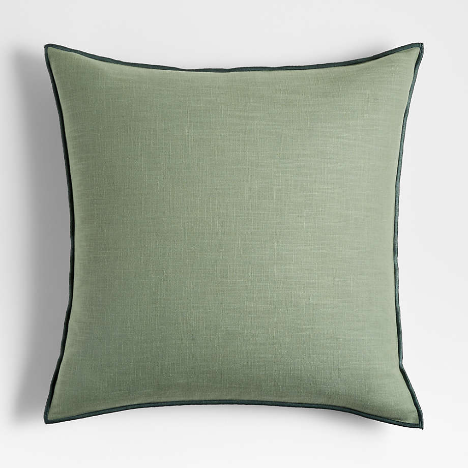 Sage 23"x23" Merrow Stitch Cotton Decorative Throw Pillow Crate