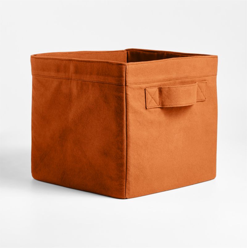 Almond Brown Cotton Storage Shelf Bin