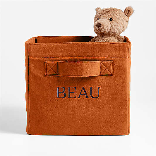 Almond Brown Cotton Storage Shelf Bin