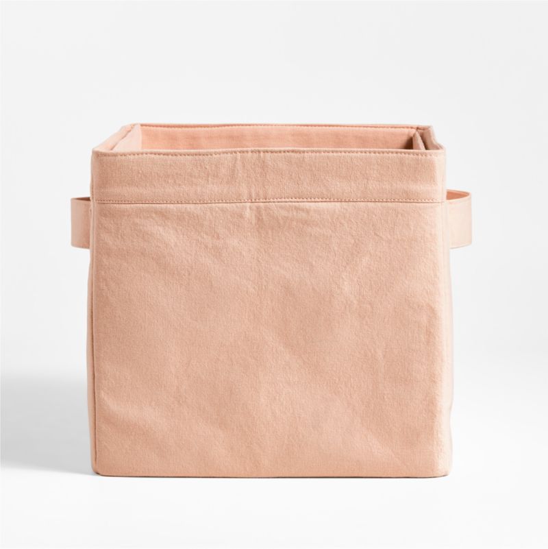 Elegant Pink Cotton Storage Shelf Bin