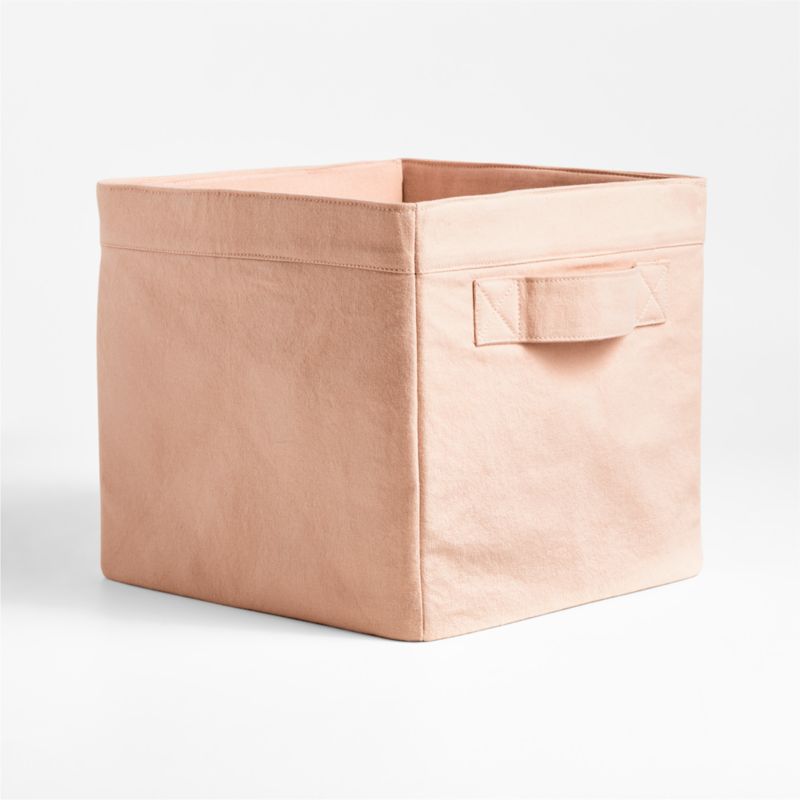 Elegant Pink Cotton Storage Shelf Bin