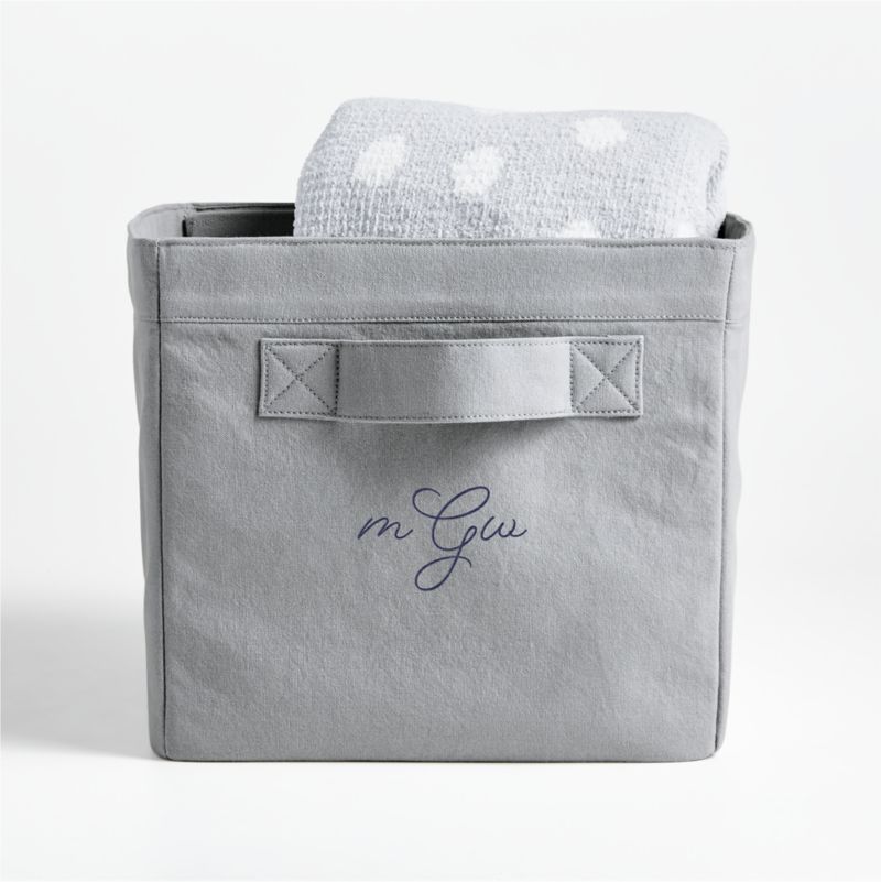 Mist Blue Cotton Storage Shelf Bin