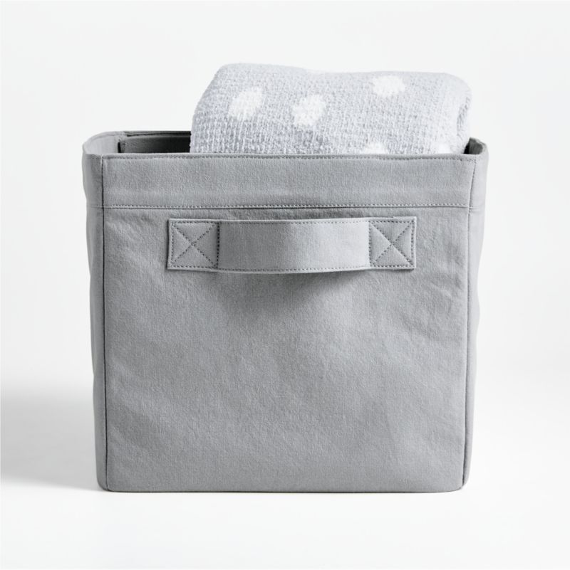 Mist Blue Cotton Storage Shelf Bin