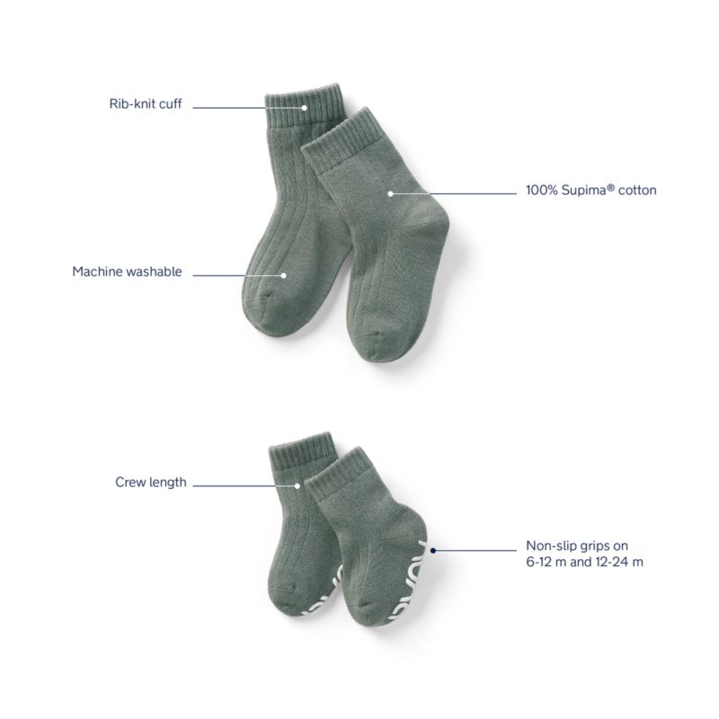 Nuna Tan and Blue Mix 2T-3T Cotton Toddler Sock Bundle - image 8 of 9