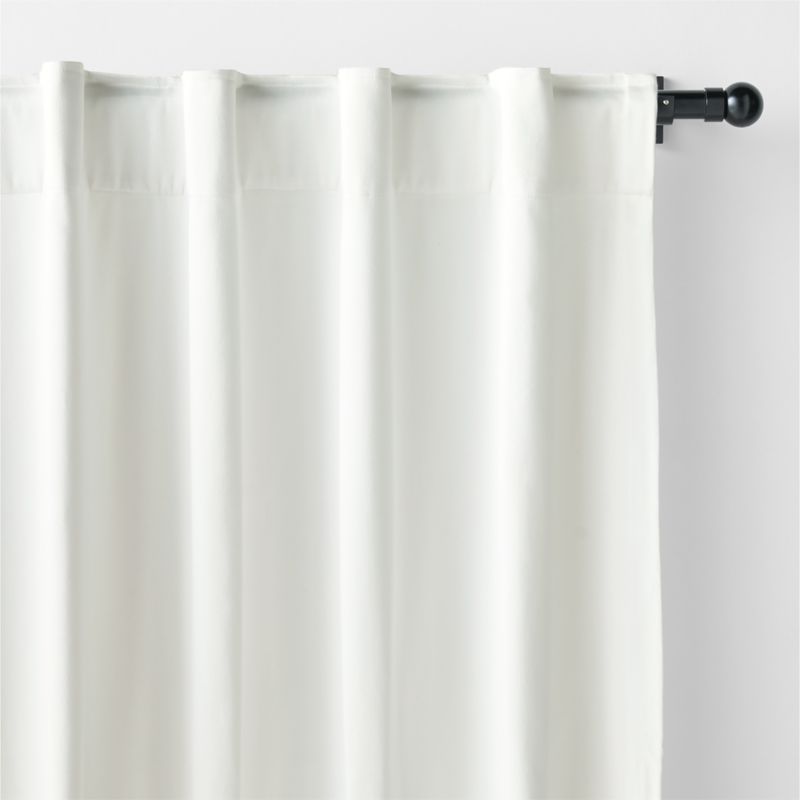 Crisp White Organic Cotton Sateen Window Curtain Panel 52"x96" - image 2 of 6