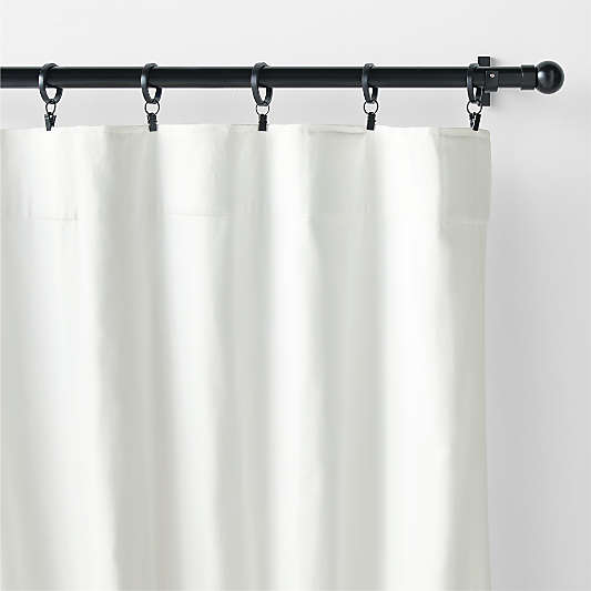Crisp White Organic Cotton Sateen Blackout Window Curtain Panel 52"x108"