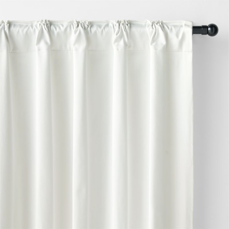 Crisp White Organic Cotton Sateen Window Curtain Panel 52"x96" - image 3 of 6