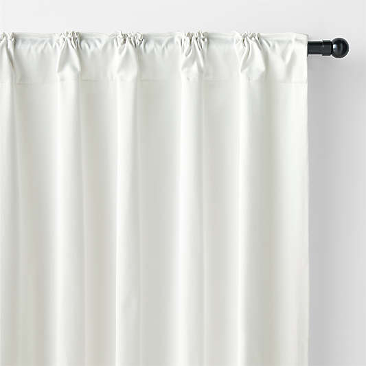 Crisp White Organic Cotton Sateen Window Curtain Panel 52"x96"