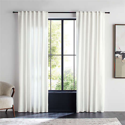 Crisp White Organic Cotton Sateen Window Curtain Panels