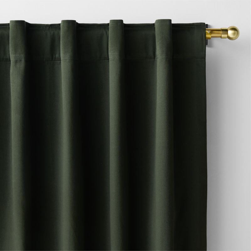 Ficus Green Organic Cotton Sateen Window Curtain Panel 52"x84" - image 4 of 8