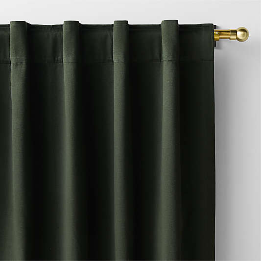 Ficus Green Organic Cotton Sateen Blackout Window Curtain Panel 52"x96"