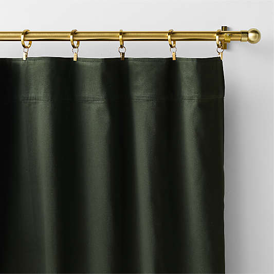 Ficus Green Organic Cotton Sateen Window Curtain Panels