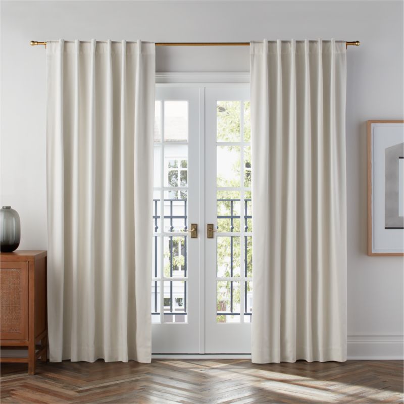 Ivory Organic Cotton Sateen Blackout Window Curtain Panel 52"x120" - image 0 of 7