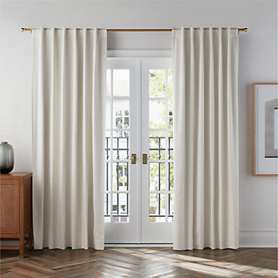 View Ivory Organic Cotton Sateen Blackout Window Curtain Panel 52"x84" details