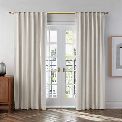 Ivory Organic Cotton Sateen Blackout Window Curtain Panel 52"x108"