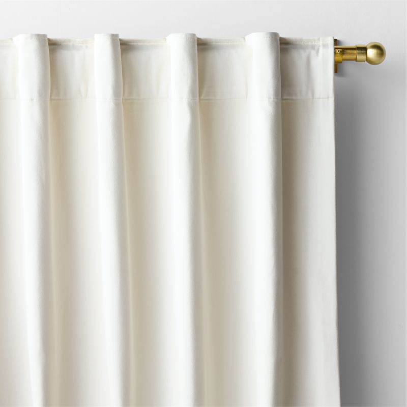 Ivory Organic Cotton Sateen Window Curtain Panel 52"x96" - image 2 of 6