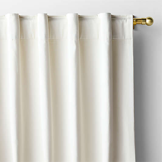 Ivory Organic Cotton Sateen Window Curtain Panel
