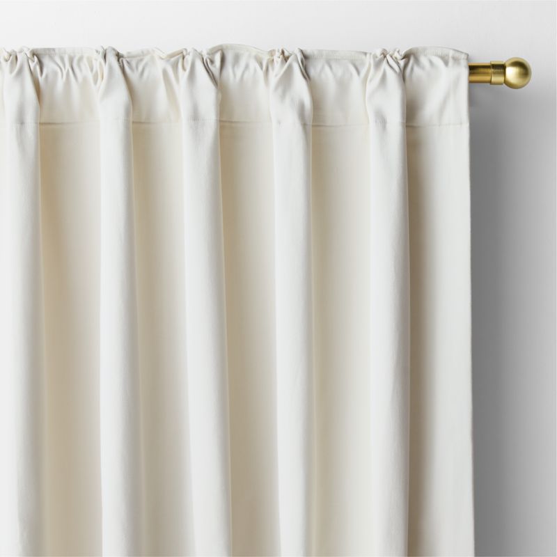 Ivory Organic Cotton Sateen Window Curtain Panel 52"x96" - image 3 of 6