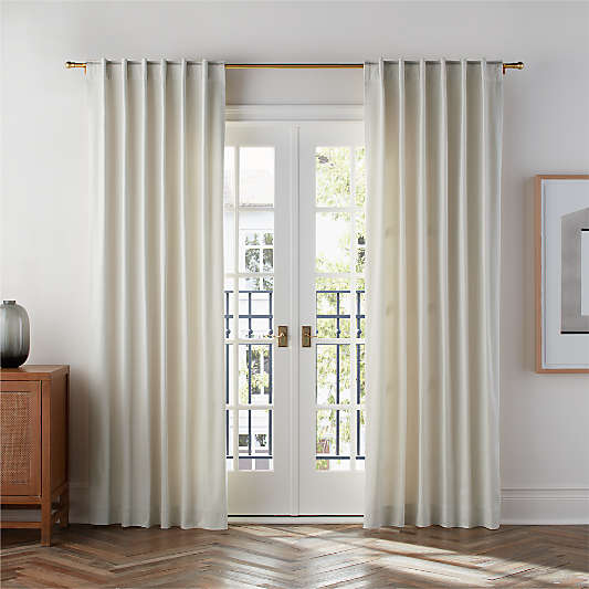 Ivory Organic Cotton Sateen Window Curtain Panel
