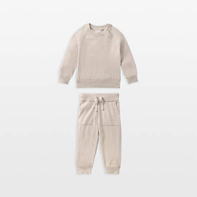 Nuna ® Beige NB Cotton Baby Two Piece Sweater Set