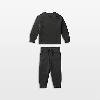Nuna ® Shadow Black NB Cotton Baby Two Piece Sweater Set