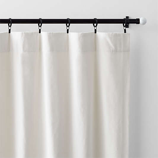 Ivory Cotton Velvet Window Curtain Panel with Lining
