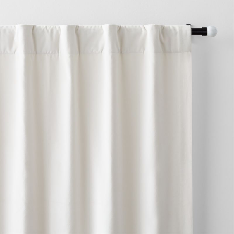 Ivory Cotton Velvet Window Curtain Panel with Lining 48"x84" - image 3 of 7