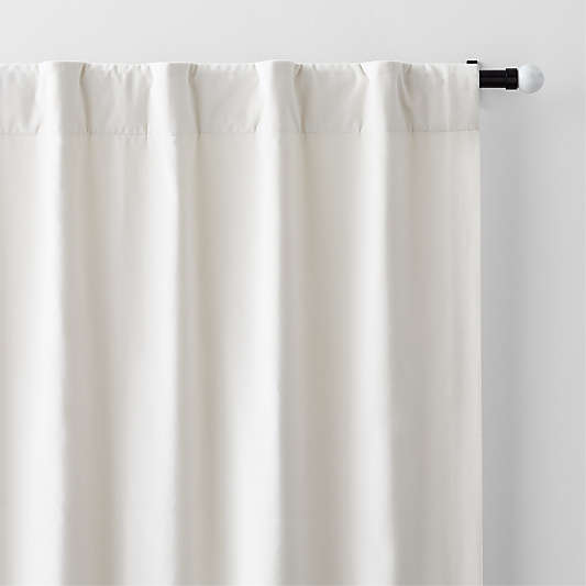 Ivory Cotton Velvet Window Curtain Panel with Lining