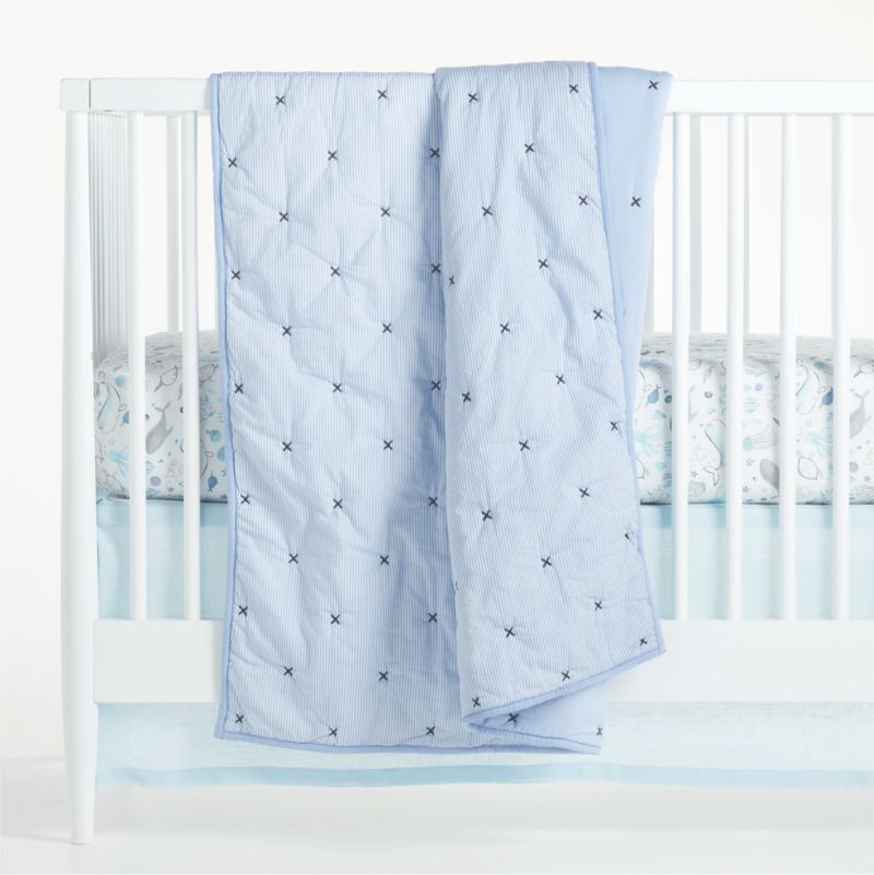 Stay Cool Sea Organic Cotton Baby Crib Fitted Sheet - image 1 of 4