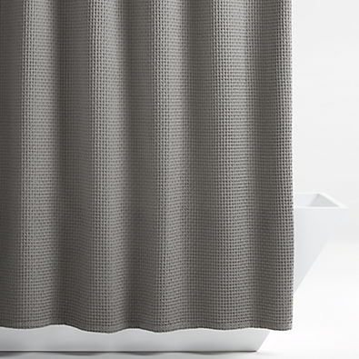 View Organic Cotton Waffle Slate Shower Curtain details
