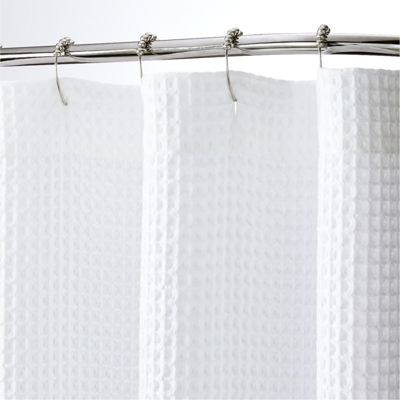 Organic Cotton Waffle White Shower Curtain - image 1 of 2