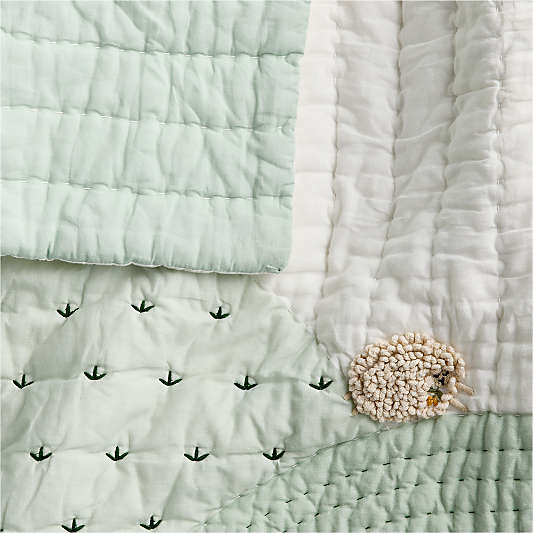 Counting Sheep 100% Organic Cotton Baby Crib Quilt