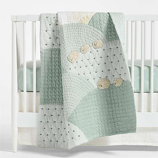 Counting Sheep 100% Organic Cotton Baby Crib Quilt