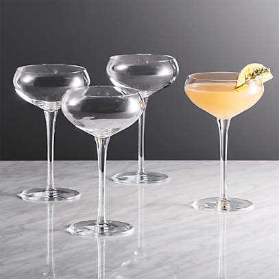 Stainless Steel Martini Glass, Set of 2 Soft Pink