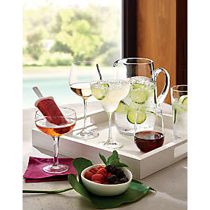 Crate & Barrel Edge White Wine Glasses, clear glass, set of 12