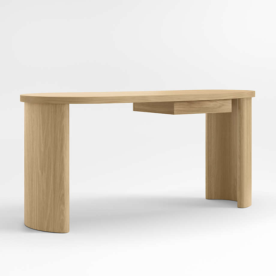Courbe Curved Wood Desk with Drawer