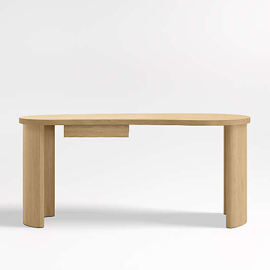 Courbe Curved Wood Desk with Drawer
