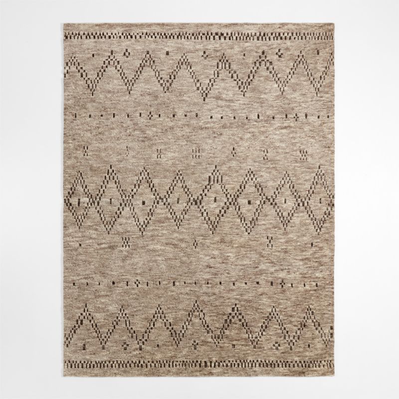 Courchevel Wool Hand-Knotted Grey Area Rug 6'x9' | Crate & Barrel