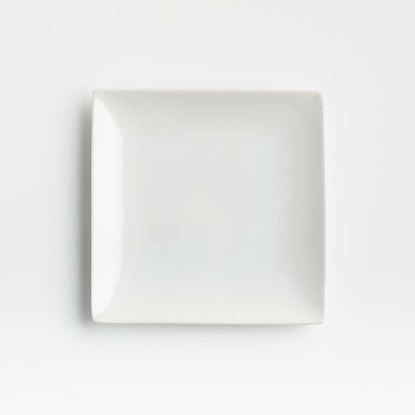 white square appetizer plates
