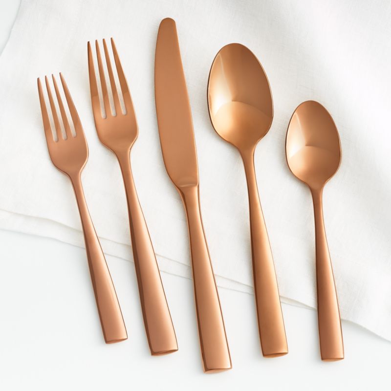 Marin Copper 20-Piece Flatware Set + Reviews Crate & Barrel.