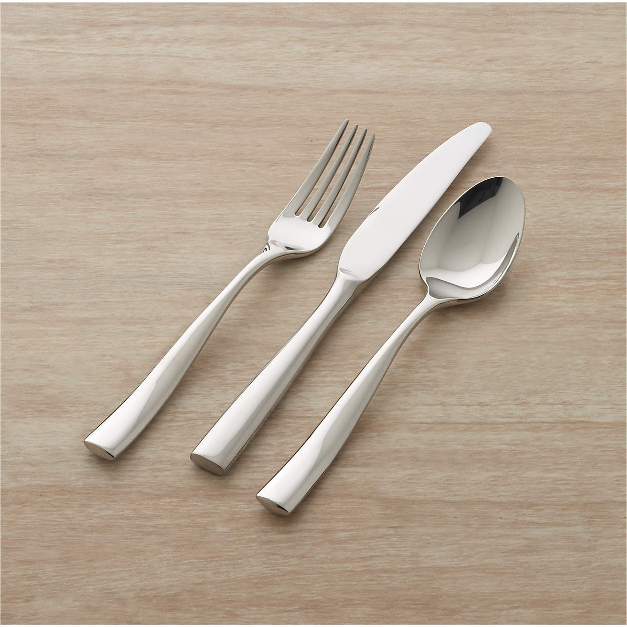 Marin Mirror 3Piece Flatware Place Setting + Reviews Crate & Barrel