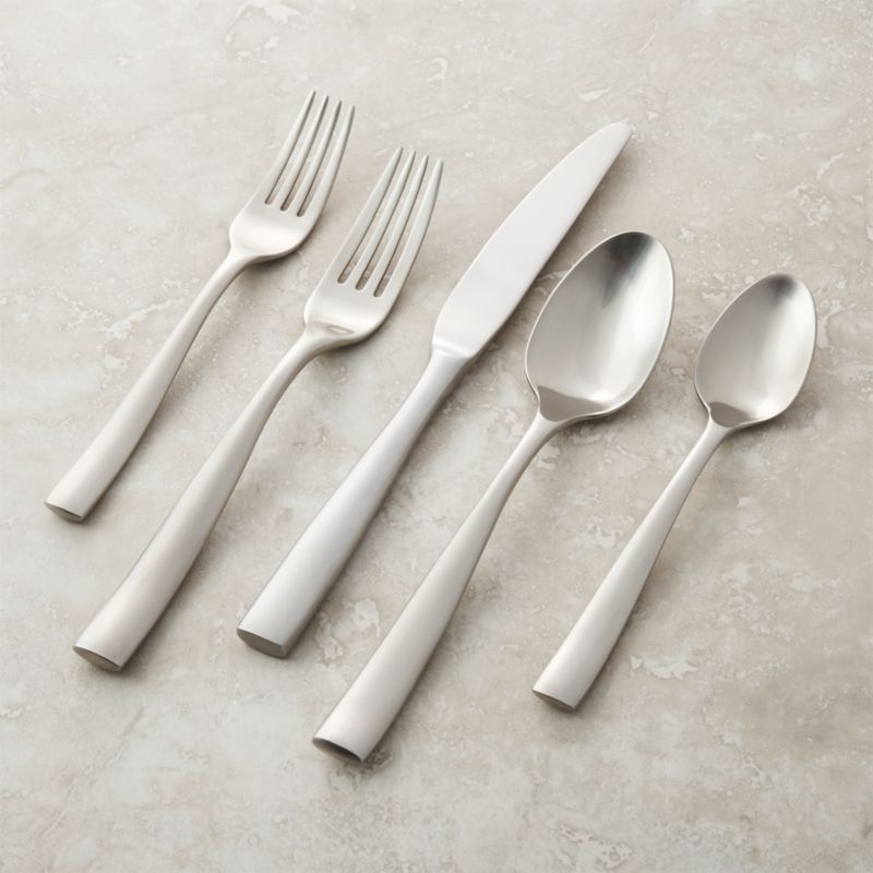 Marin Satin 5-Piece Flatware Place Setting + Reviews | Crate & Barrel