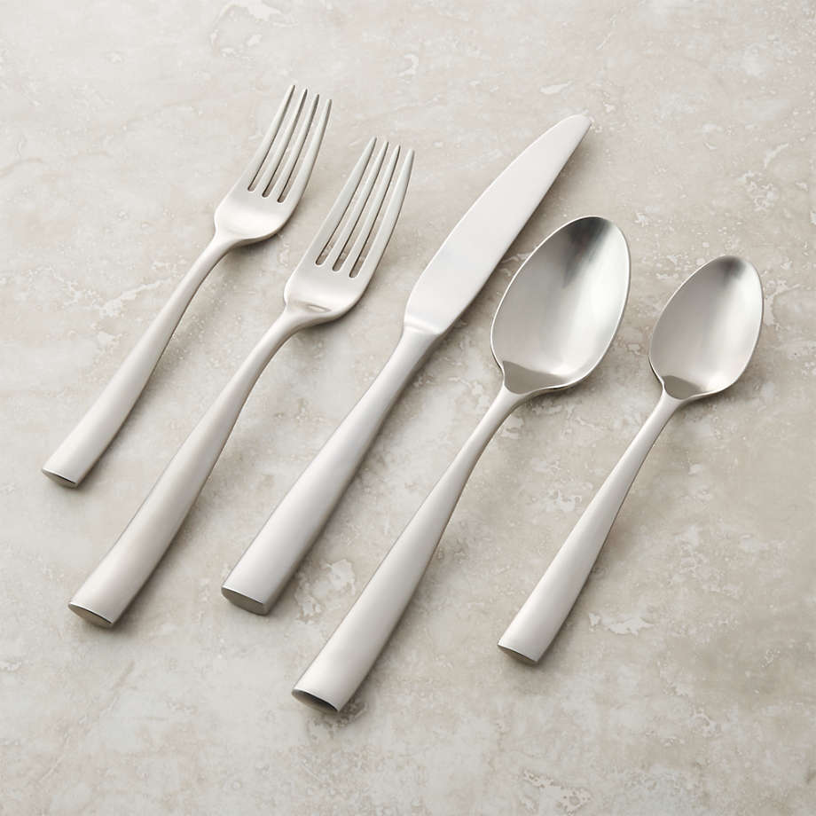 Marin Satin 20-Piece Flatware Set + Reviews | Crate & Barrel