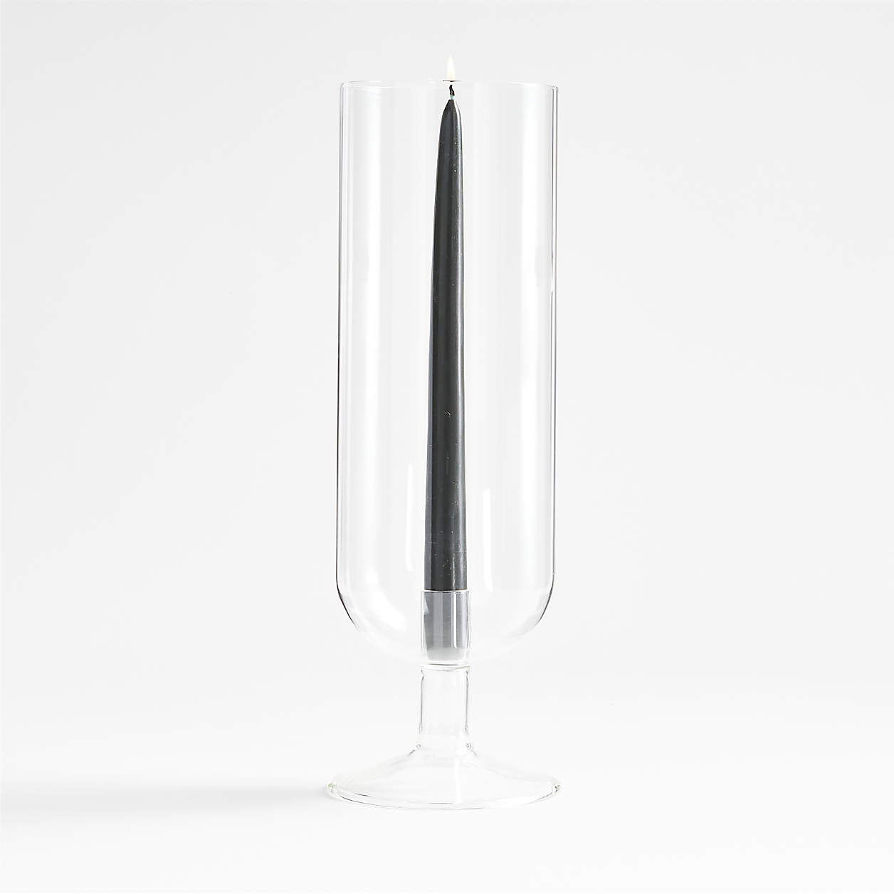 Couverte Clear Glass Taper Candle Holder + Reviews Crate & Barrel