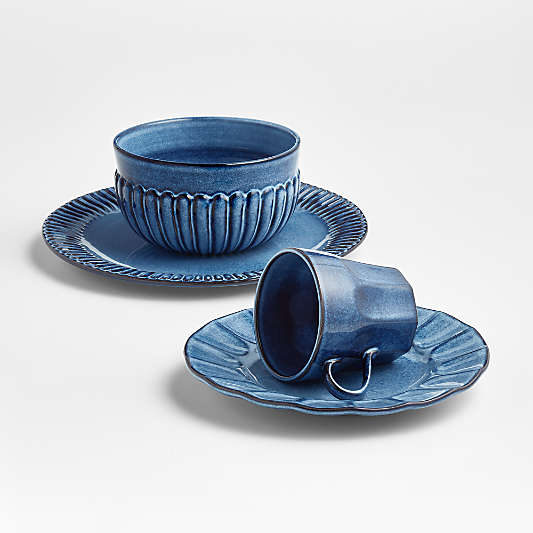 Cove Glazed Indigo Blue 4-Piece Place Setting