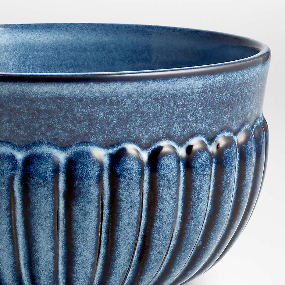 Large Indigo Blue Ceramic Storage Bowls Set of 3 by World Market