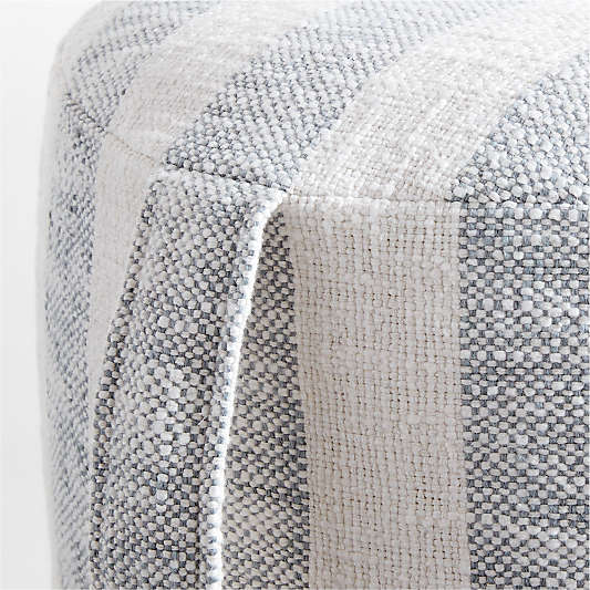 Cove Mist Blue Striped Organic Cotton Kids Floor Cushion