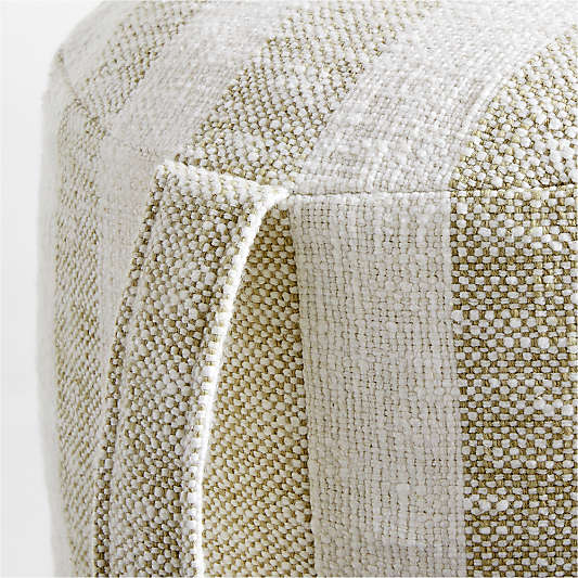 Cove Moss Green Striped Organic Cotton Kids Floor Cushion