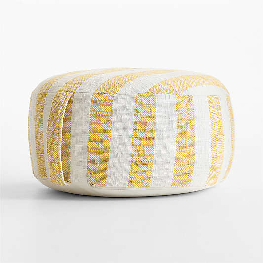 Cove Savannah Yellow Striped Organic Cotton Kids Floor Cushion