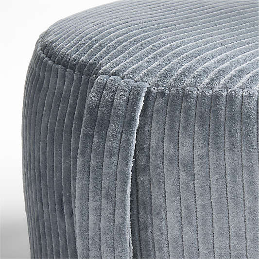 Smoke Blue Velvet Corduroy Kids Floor Cushion